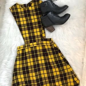 Original vintage plaid overall dress